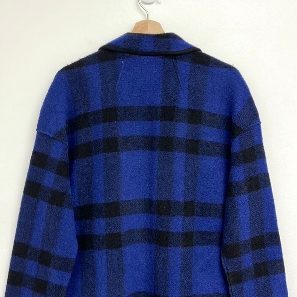 Nordstrom Aspen Oversized Plaid Wool-Blend Open Front Cozy Cabin Shacket - Med - Picture 5 of 9